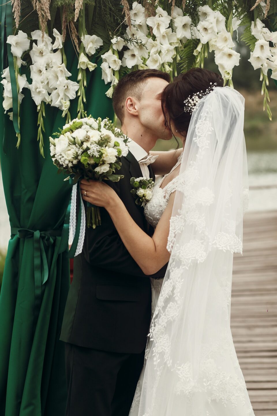 Beautiful couple at wedding ceremony