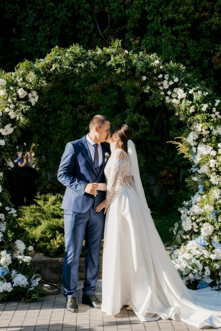 wedding ceremony of the newlyweds on the square