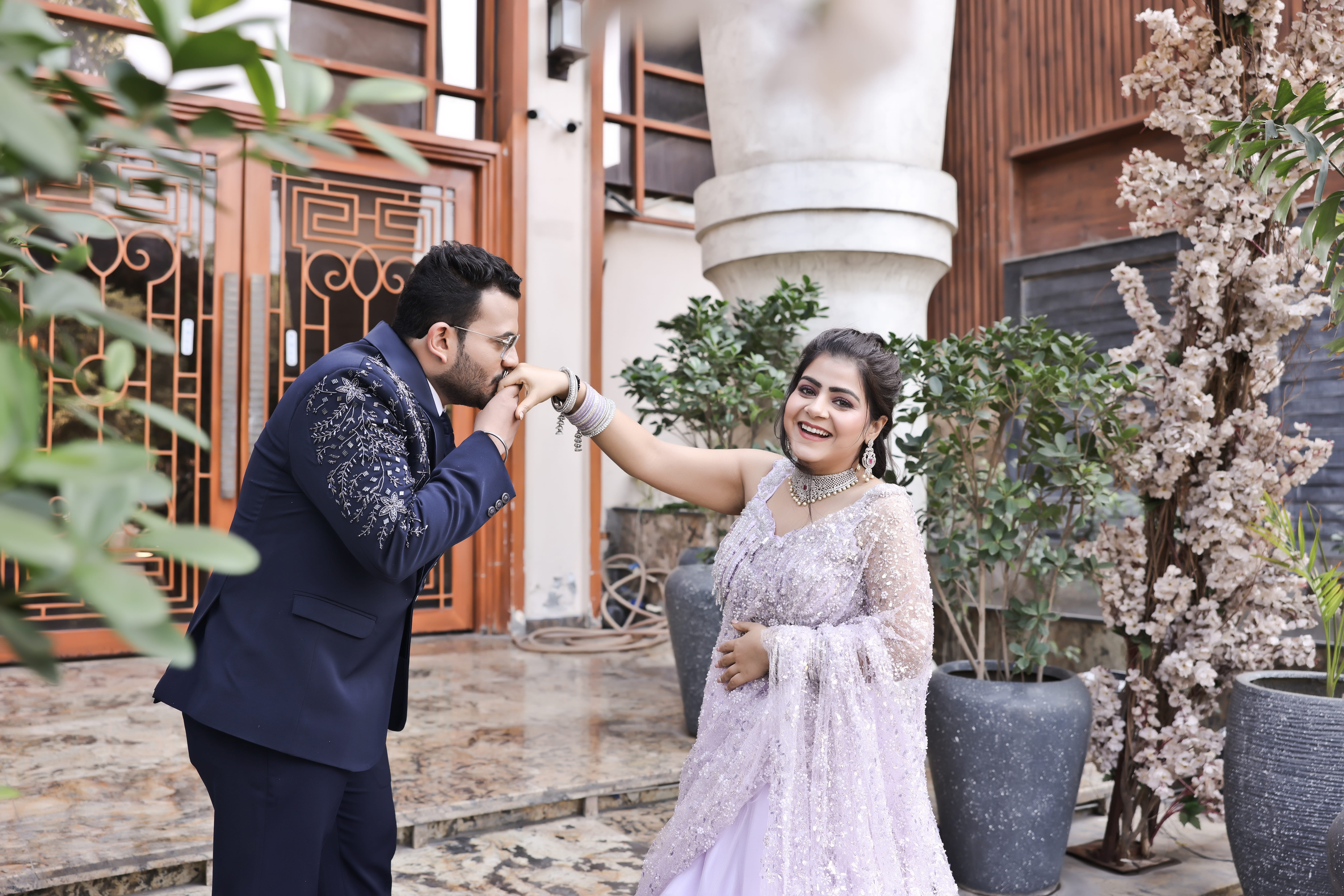 wedding ceremony of the newlyweds on the square
