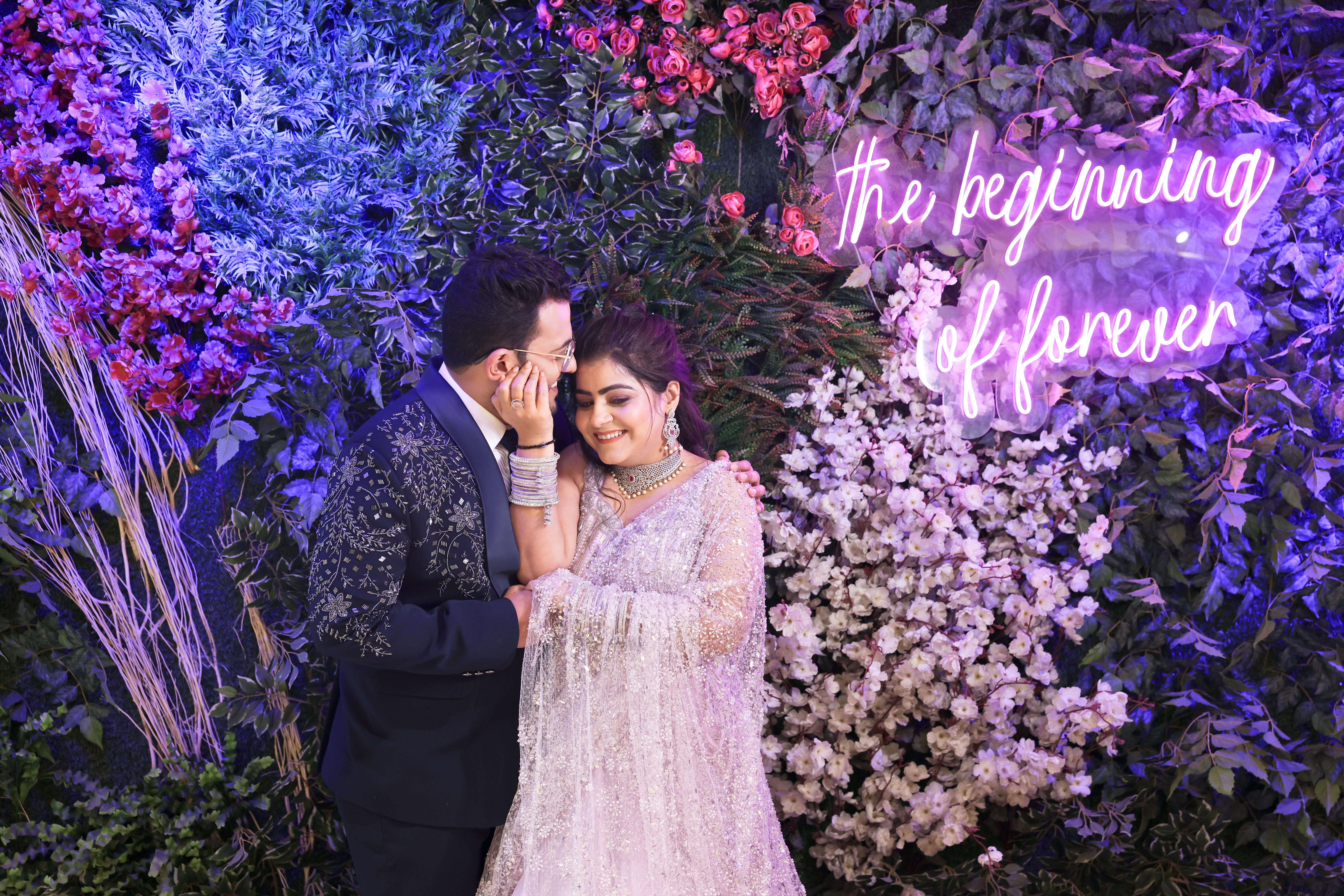 wedding ceremony of the newlyweds on the glade